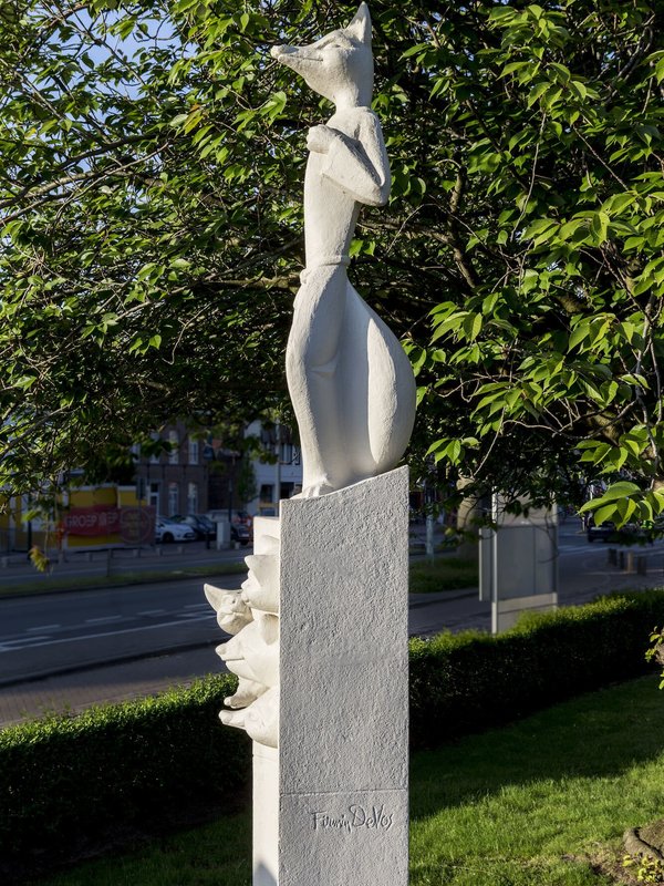 Een standbeeld van Reynaert de Vos in Lochristi in het Waasland